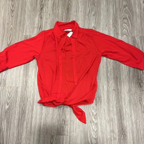 Sparkly Red Button Down - Picture 3 of 3